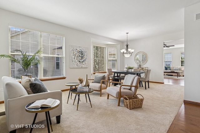 4120 Idlewild Ln, Naperville, IL 60564 - living room featuring a chandelier and wood finished floors