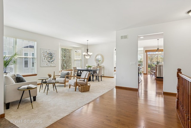 4120 Idlewild Ln, Naperville, IL 60564 - living area featuring a chandelier and hardwood / wood-style floors