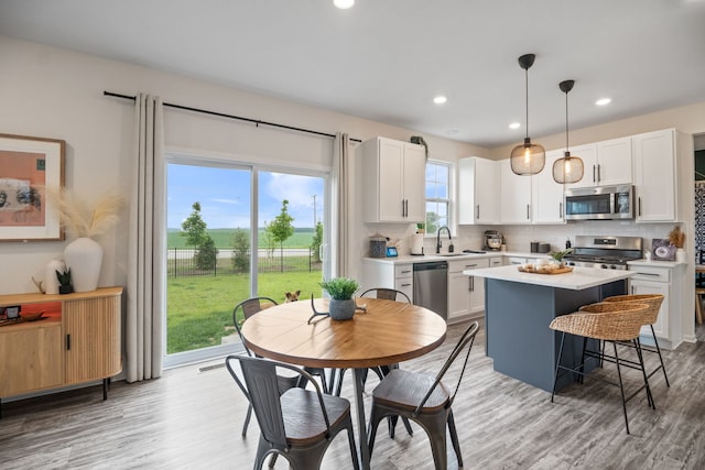 1462 Keller St, Elburn, IL 60119 - dining room with light wood-style flooring and recessed lighting