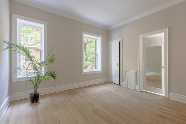 668 W Irving Park Rd Unit H1, Chicago, IL 60613 - unfurnished room featuring healthy amount of natural light, crown molding, and light wood-style floors
