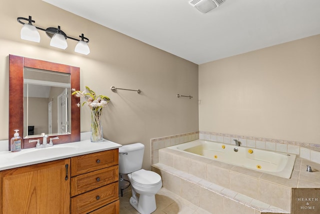 10405 Kenilworth Ave, Algonquin, IL 60102 - bathroom with a tub with jets, vanity, and tile patterned floors