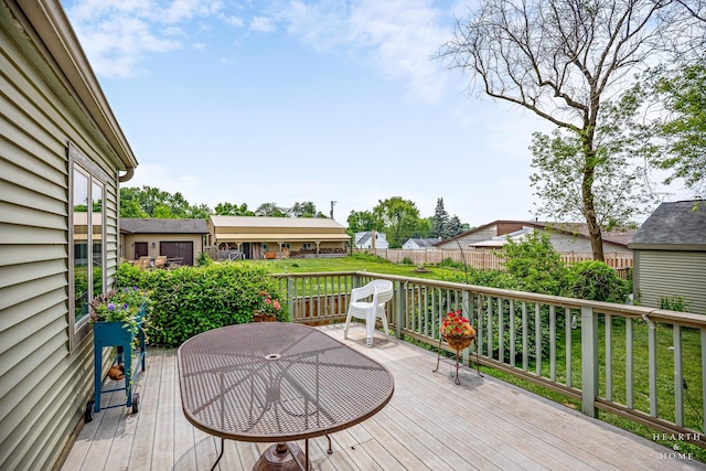 10405 Kenilworth Ave, Algonquin, IL 60102 - wooden deck featuring outdoor dining area and a residential view