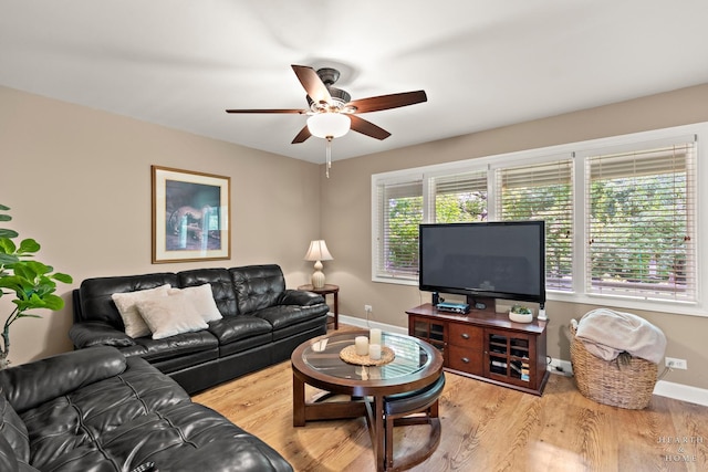 10405 Kenilworth Ave, Algonquin, IL 60102 - living room featuring ceiling fan and wood finished floors