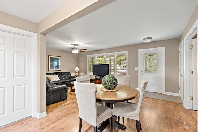 10405 Kenilworth Ave, Algonquin, IL 60102 - dining space featuring ceiling fan and light wood-style floors