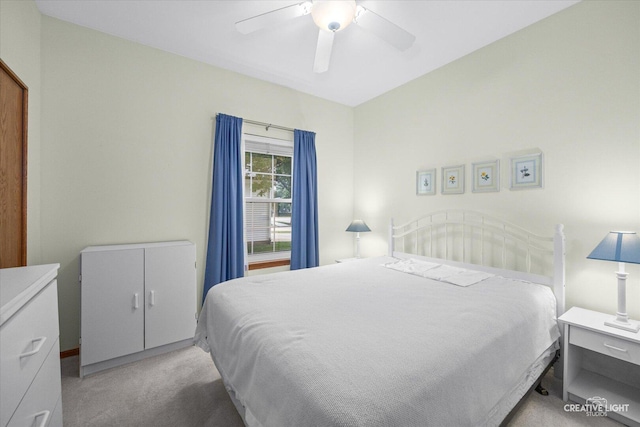 1909 Lakeside Dr, Montgomery, IL 60538 - bedroom with light carpet and ceiling fan