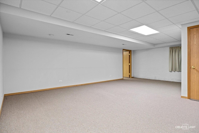 1909 Lakeside Dr, Montgomery, IL 60538 - finished basement featuring a paneled ceiling and carpet floors