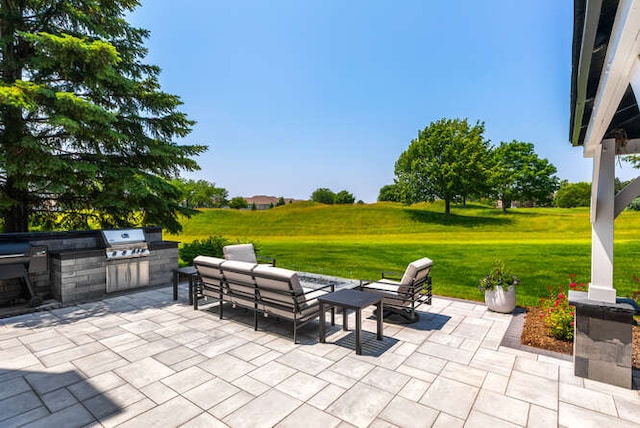 3527 Scottsdale Cir, Naperville, IL 60564 - view of patio / terrace featuring an outdoor kitchen and an outdoor hangout area