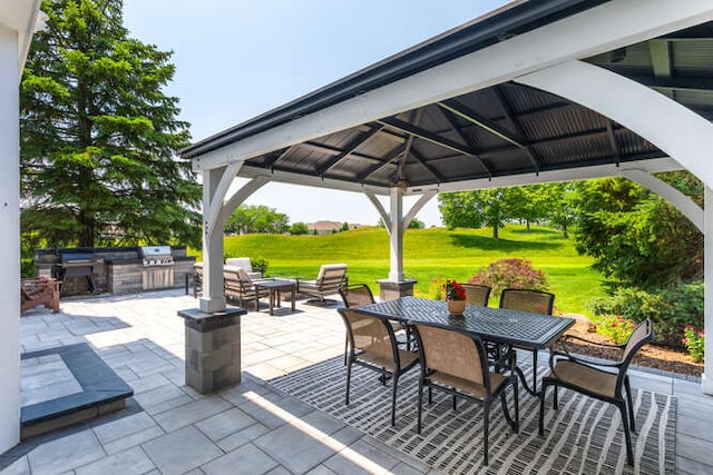 3527 Scottsdale Cir, Naperville, IL 60564 - view of patio with a gazebo, exterior kitchen, and outdoor dining area