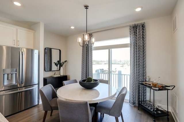 1058 E Oakton St, Des Plaines, IL 60018 - dining area featuring dark wood-type flooring and recessed lighting