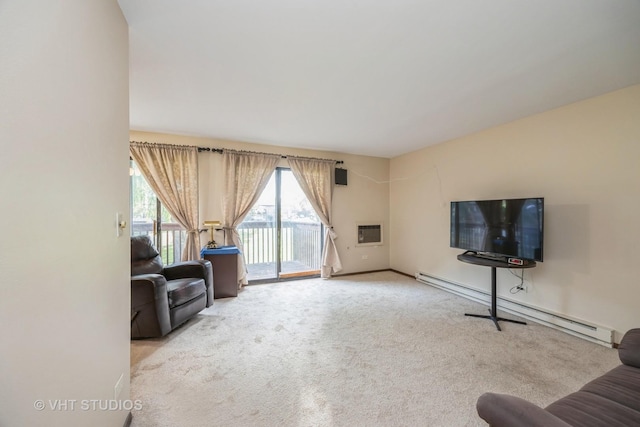 4436 Arbor Cir Unit 4, Downers Grove, IL 60515 - living room featuring baseboard heating and carpet