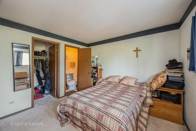 4436 Arbor Cir Unit 4, Downers Grove, IL 60515 - bedroom featuring light colored carpet, ensuite bath, a closet, and a walk in closet