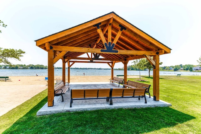908 Jackson Ave, Wauconda, IL 60084 - view of home's community with a gazebo, a yard, and a water view