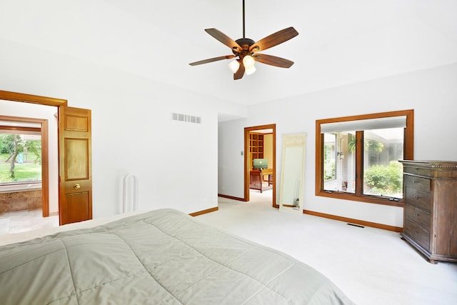 24 Robin Crest Rd, Hawthorn Woods, IL 60047 - bedroom with multiple windows, light colored carpet, and a ceiling fan
