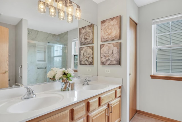 34405 N Bobolink Trl, Grayslake, IL 60030 - bathroom with a stall shower and double vanity