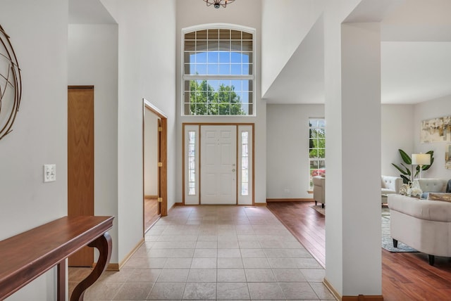34405 N Bobolink Trl, Grayslake, IL 60030 - foyer entrance featuring a towering ceiling and light tile patterned floors