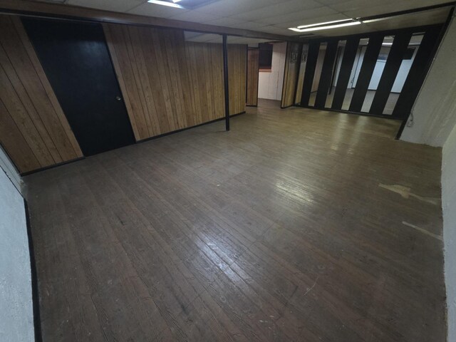 7725 Sawyer Rd, Darien, IL 60561 - finished below grade area with wood finished floors and a paneled ceiling