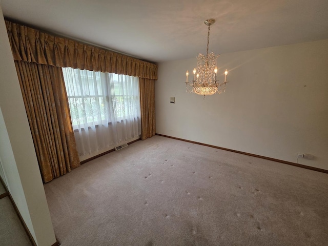7725 Sawyer Rd, Darien, IL 60561 - empty room with a chandelier and light colored carpet