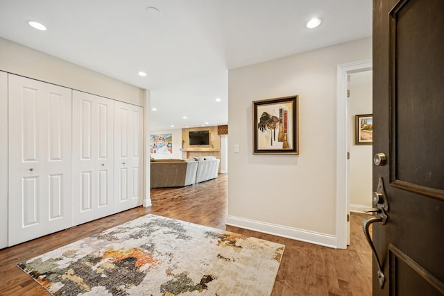 1740 Mission Hills Rd Unit 304, Northbrook, IL 60062 - foyer with wood finished floors and recessed lighting