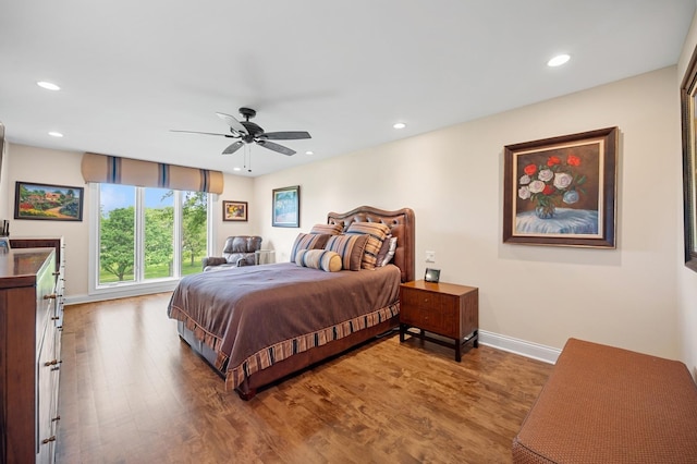 1740 Mission Hills Rd Unit 304, Northbrook, IL 60062 - bedroom featuring wood finished floors, recessed lighting, and a ceiling fan