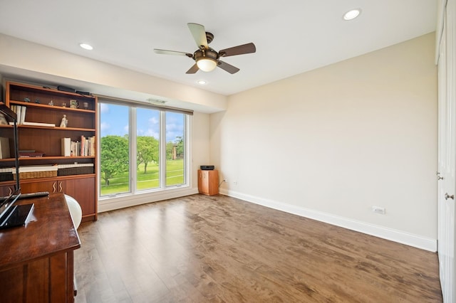 1740 Mission Hills Rd Unit 304, Northbrook, IL 60062 - unfurnished office featuring wood finished floors, a ceiling fan, and recessed lighting