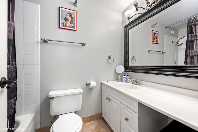 70 W Huron St Unit 2202, Chicago, IL 60654 - bathroom featuring vanity, tile patterned floors, and shower / tub combo