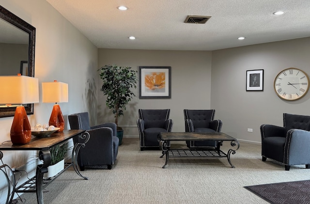 825 Pearson St Unit 3A, Des Plaines, IL 60016 - living room with carpet flooring, recessed lighting, and a textured ceiling