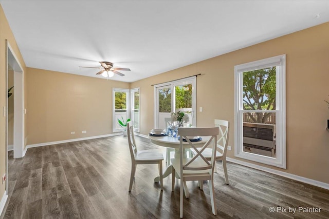 200 Ambria Dr, Mundelein, IL 60060 - dining room with wood finished floors and ceiling fan