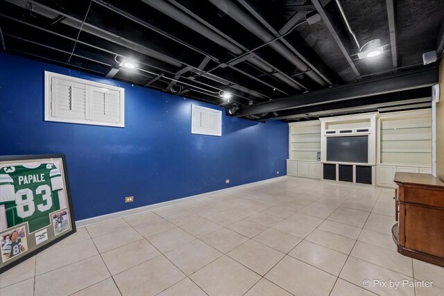 200 Ambria Dr, Mundelein, IL 60060 - finished basement with tile patterned floors