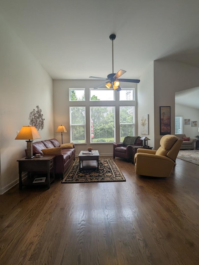 1471 Baroque Ave, Volo, IL 60073 - living area featuring ceiling fan, wood finished floors, and plenty of natural light