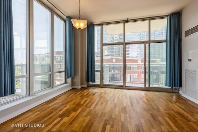 1600 S Indiana Ave Unit 508, Chicago, IL 60616 - spare room featuring wood finished floors and floor to ceiling windows