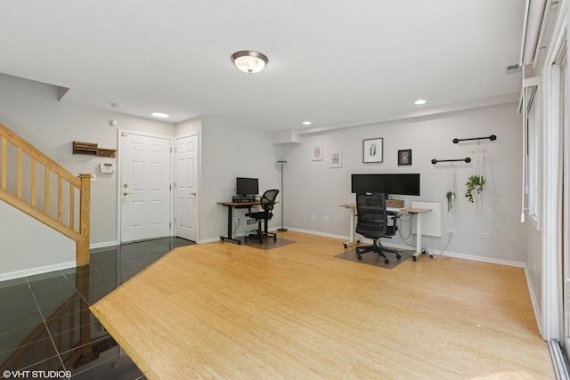 5414 S Greenwood Ave Unit 2, Chicago, IL 60615 - office with recessed lighting and wood finished floors