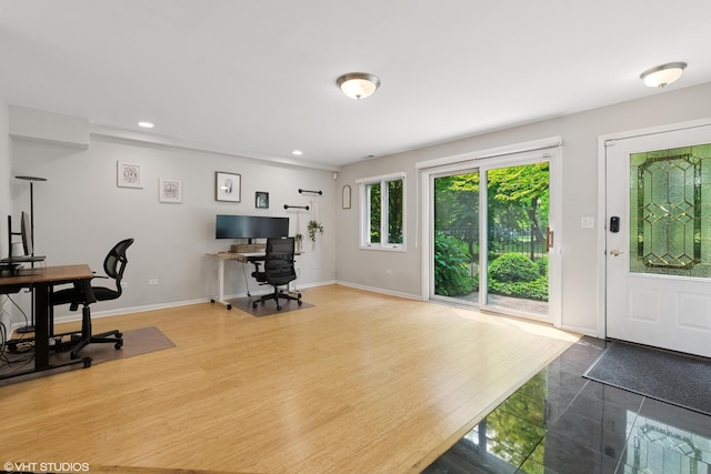 5414 S Greenwood Ave Unit 2, Chicago, IL 60615 - home office with baseboards and recessed lighting