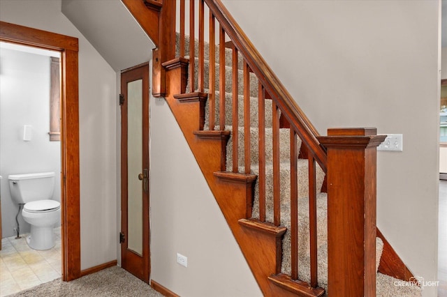 92 Maple St, Sugar Grove, IL 60554 - stairway featuring baseboards