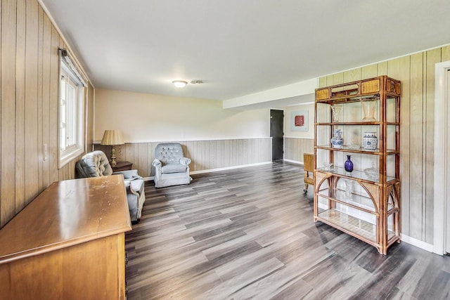 76 Brook Ln, Lindenhurst, IL 60046 - sitting room with wood finished floors and wooden walls