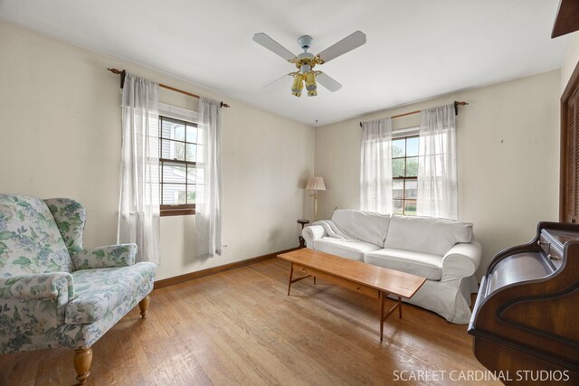 718 Liberty Ln, Lombard, IL 60148 - living area with wood finished floors and ceiling fan