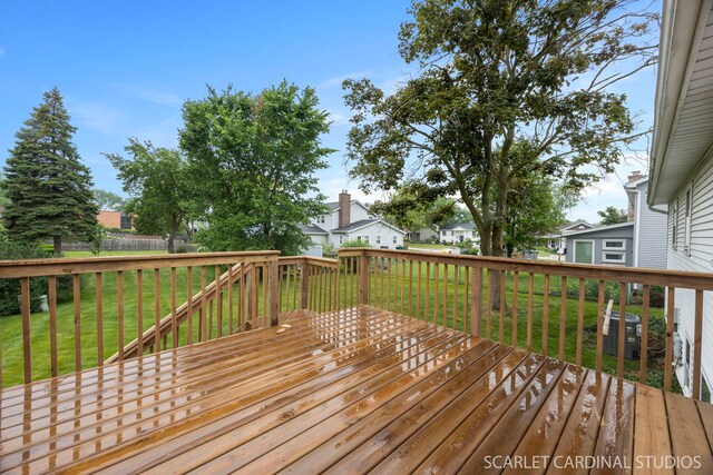 718 Liberty Ln, Lombard, IL 60148 - wooden terrace with a lawn and a residential view