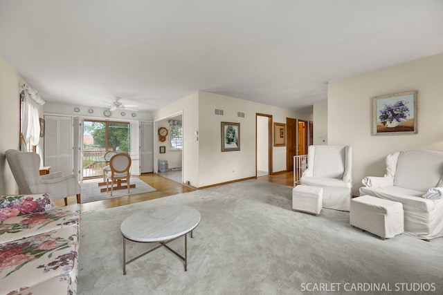 718 Liberty Ln, Lombard, IL 60148 - living area with ceiling fan and wood finished floors