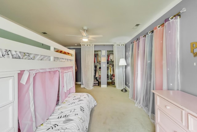 1206 Lathrop Ave, River Forest, IL 60305 - bedroom featuring light colored carpet, a closet, and a ceiling fan