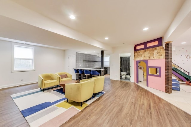 1206 Lathrop Ave, River Forest, IL 60305 - living area featuring wood finished floors and recessed lighting