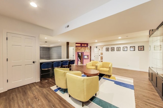 1206 Lathrop Ave, River Forest, IL 60305 - living area with wood finished floors and recessed lighting