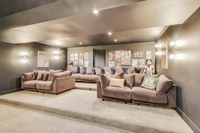 1206 Lathrop Ave, River Forest, IL 60305 - cinema featuring crown molding, carpet, and recessed lighting