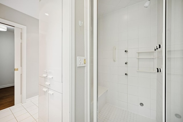 2416 Birchwood Ln, Wilmette, IL 60091 - full bath with a shower stall and tile patterned floors