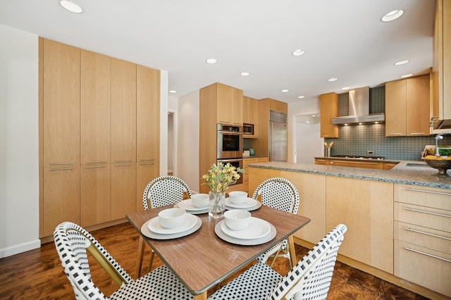2416 Birchwood Ln, Wilmette, IL 60091 - dining area featuring recessed lighting and dark wood finished floors