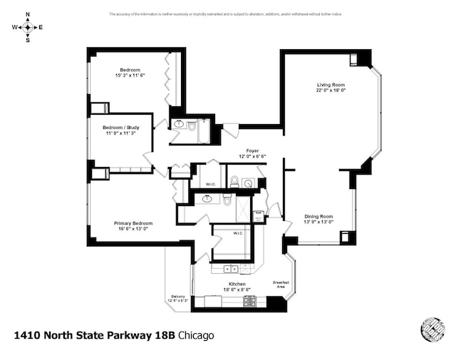 1410 N State Pkwy Unit 18B, Chicago, IL 60610 - view of floor plan / room layout