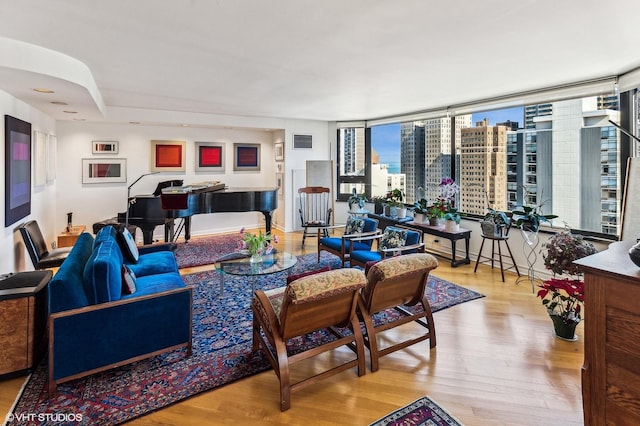 1410 N State Pkwy Unit 18B, Chicago, IL 60610 - living room with wood finished floors and a view of city