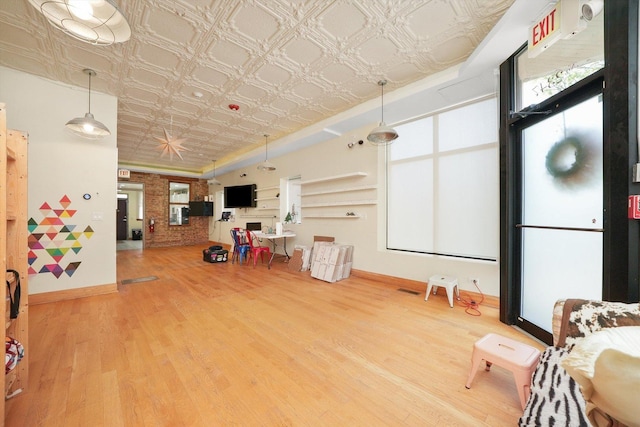 2347 Clarence Ave, Berwyn, IL 60402 - game room featuring an ornate ceiling and wood finished floors
