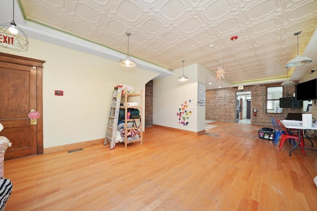 2347 Clarence Ave, Berwyn, IL 60402 - game room featuring wood finished floors and an ornate ceiling