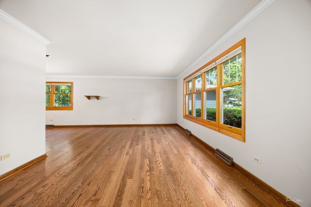 1447 Hillcrest Rd, Downers Grove, IL 60516 - spare room with ornamental molding and light wood-style flooring