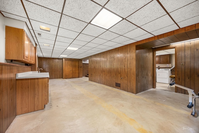 1447 Hillcrest Rd, Downers Grove, IL 60516 - finished basement with washer / clothes dryer and wood walls