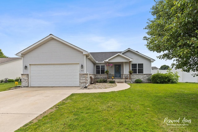 840 Peony Ln, Bourbonnais, IL 60914 - view of front of home with a garage, concrete driveway, and roof with shingles